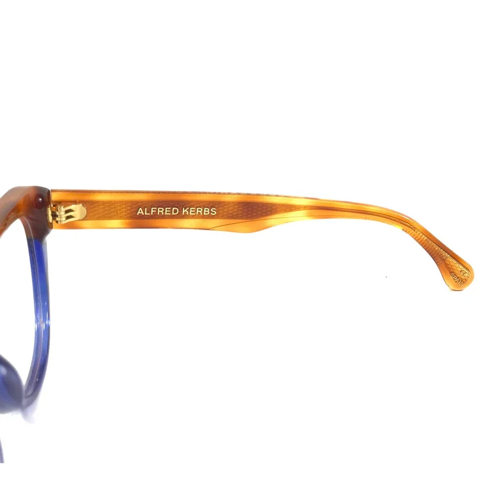 Alfred Kerbs Eyeglasses Frames MASK BLHV Blue Havana Flat Top Full Rim 56-17